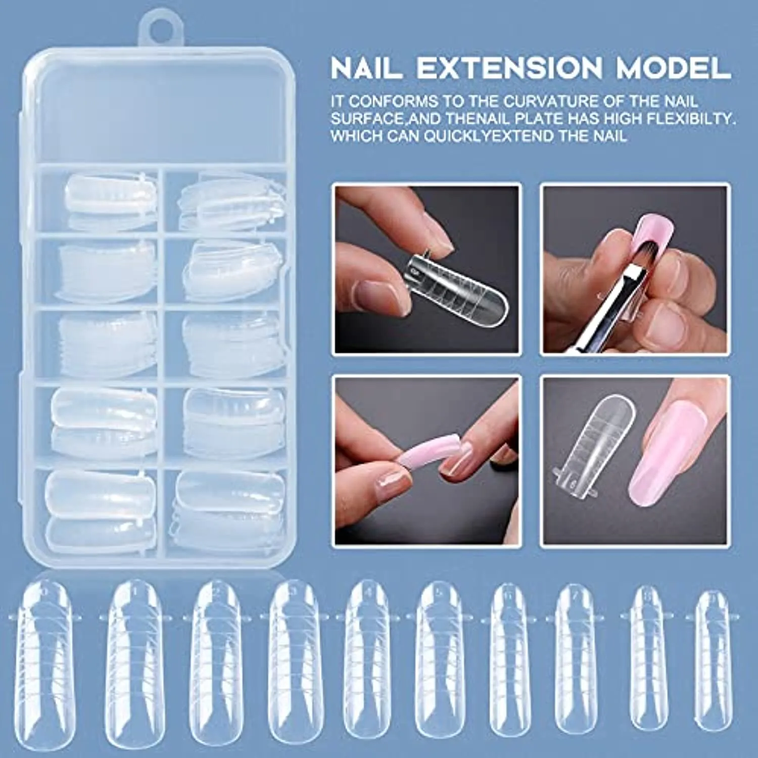 Morovan Slip Solution Poly Gel 2.5oz Nail Extension Gel Slip Solution Anti-stick Gel Solution Liquid With Brush Nail Tips Clips Crystal Cup for Poly Nail Gel Nail Art Kit Easy DIY