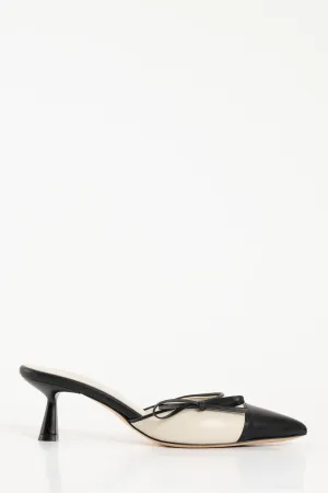 Mule Pump Prim | Black & Cream 6cm