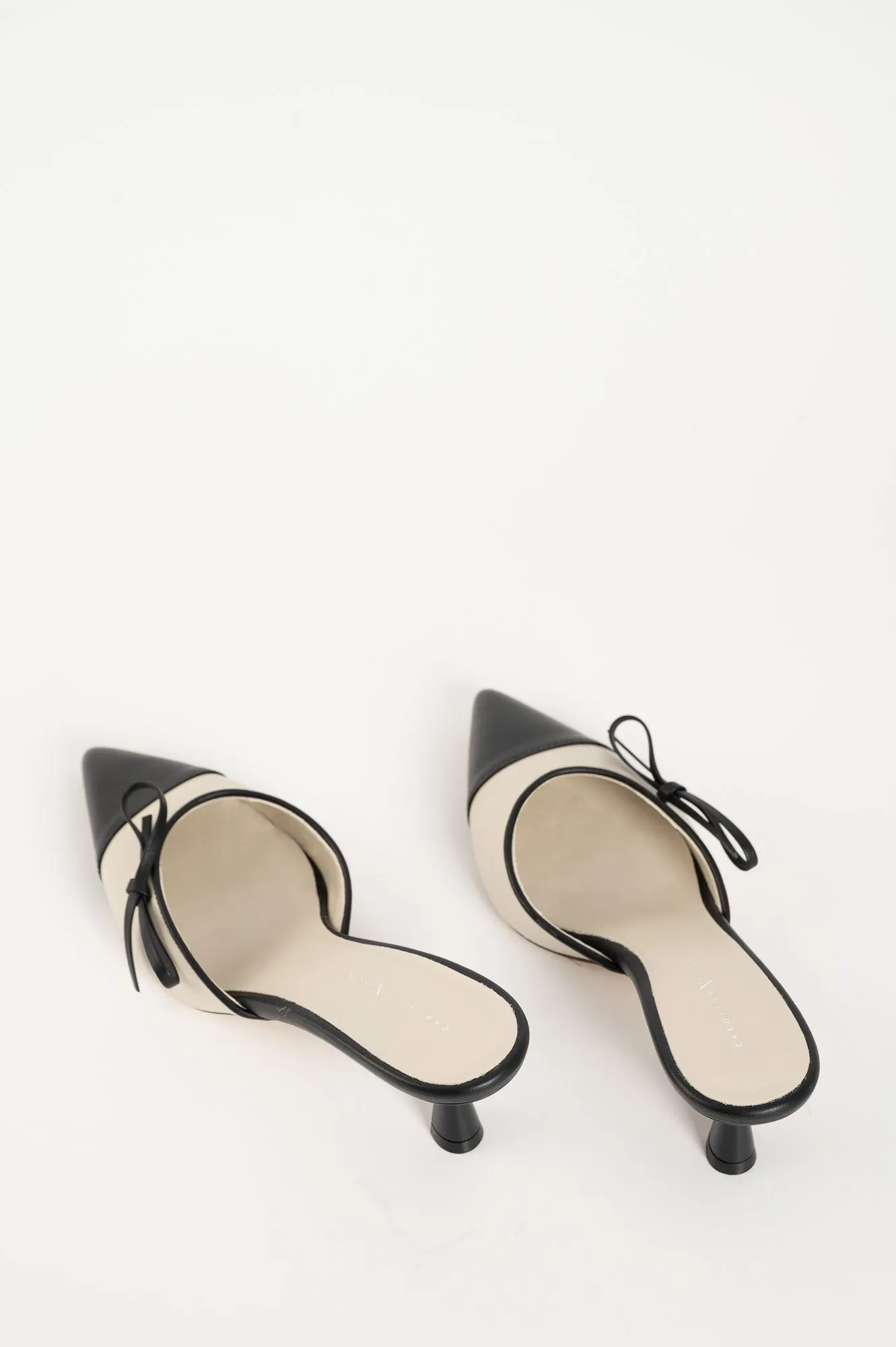 Mule Pump Prim | Black & Cream 6cm