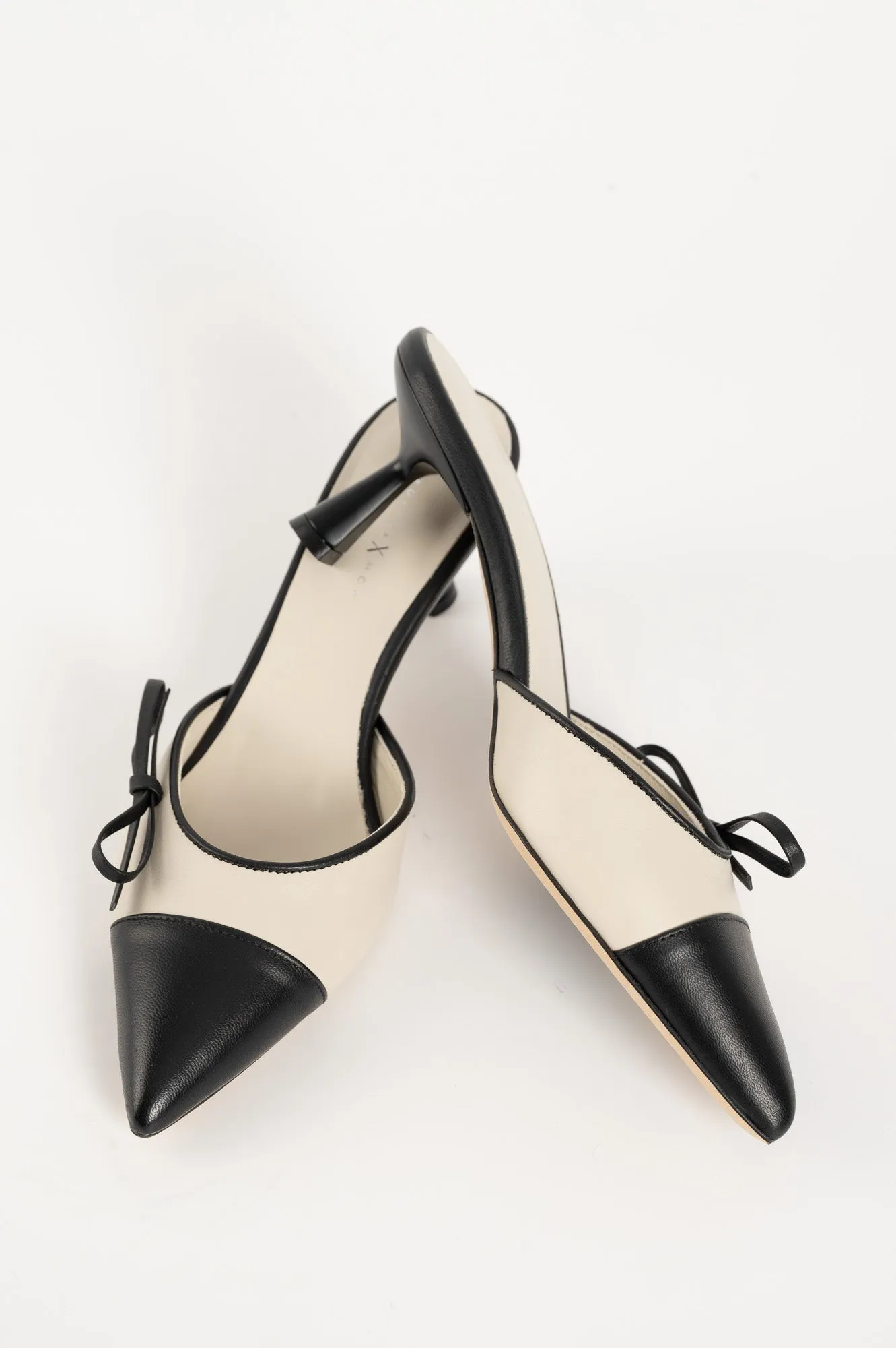 Mule Pump Prim | Black & Cream 6cm