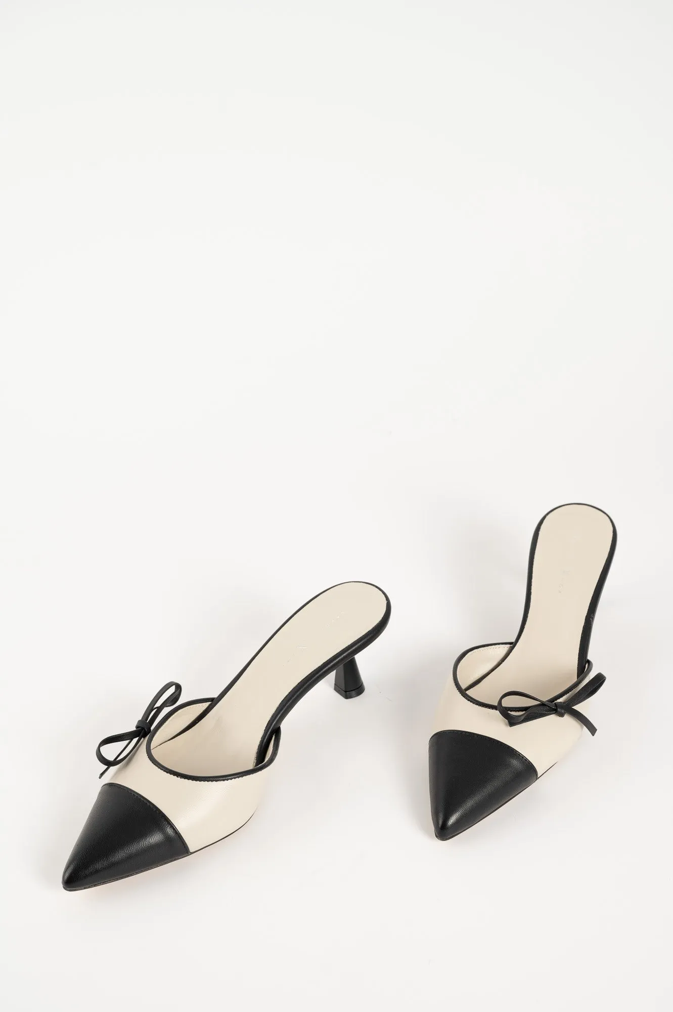 Mule Pump Prim | Black & Cream 6cm