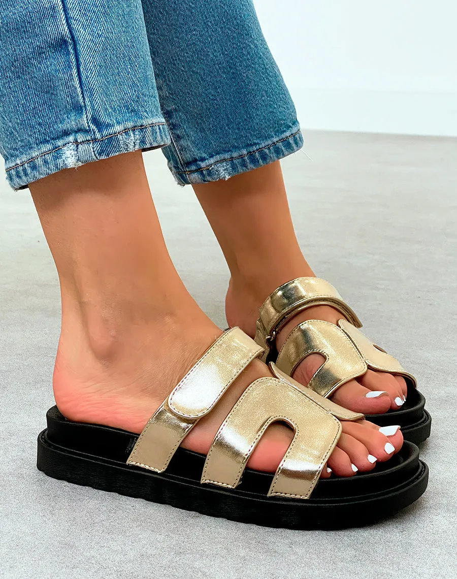 Mules Noires Modernes avec Bride en H et Fermeture Scratch ? Confort et Style