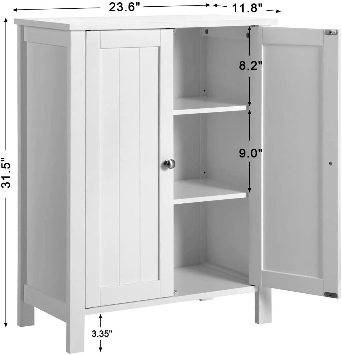 New in box! VASAGLE Storage Cabinet with Adjustable Shelf, 23.6 x 11.8 x 31.5 Inches, White! Great for Bedroom, Bathroom, Hallway, Shoe Storage etc!