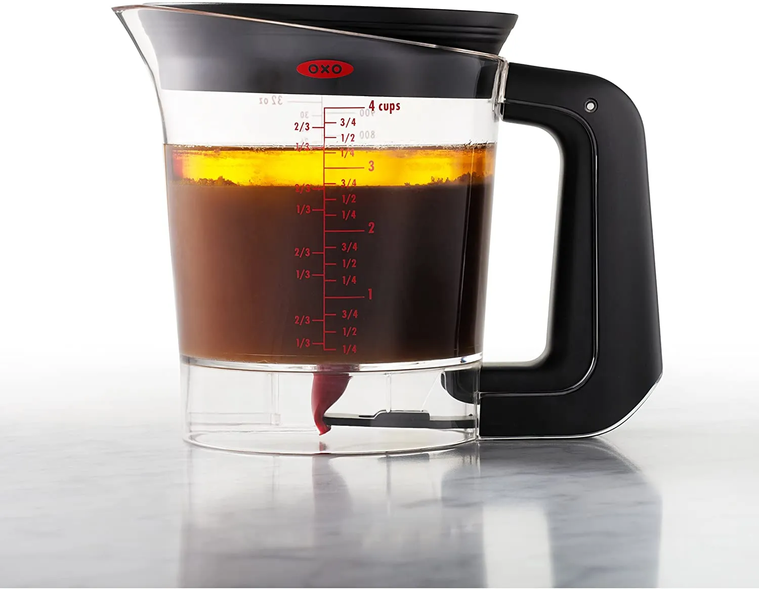 New OXO Good Grips Good Gravy Fat Separator, 4-Cup, healthier gravy (soups and sauces) are just a squeeze away