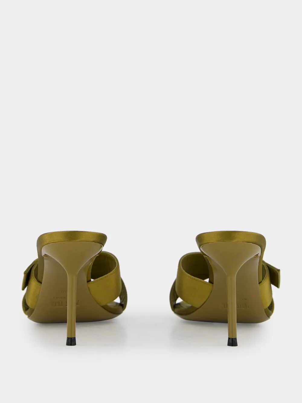 Oil Green Lidia Couture Satin Mules