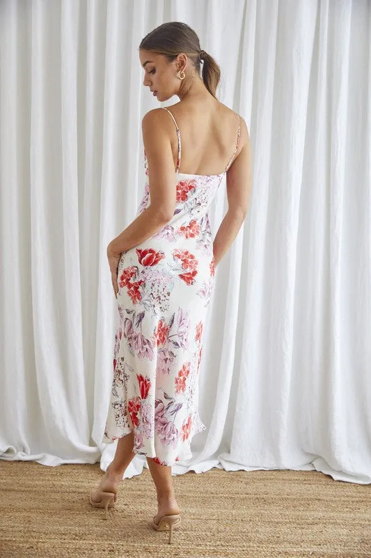 One and Only Collective Floral Midi Cowl Neck Slip Dress