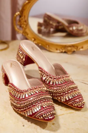 Pariza Red Mule Heel