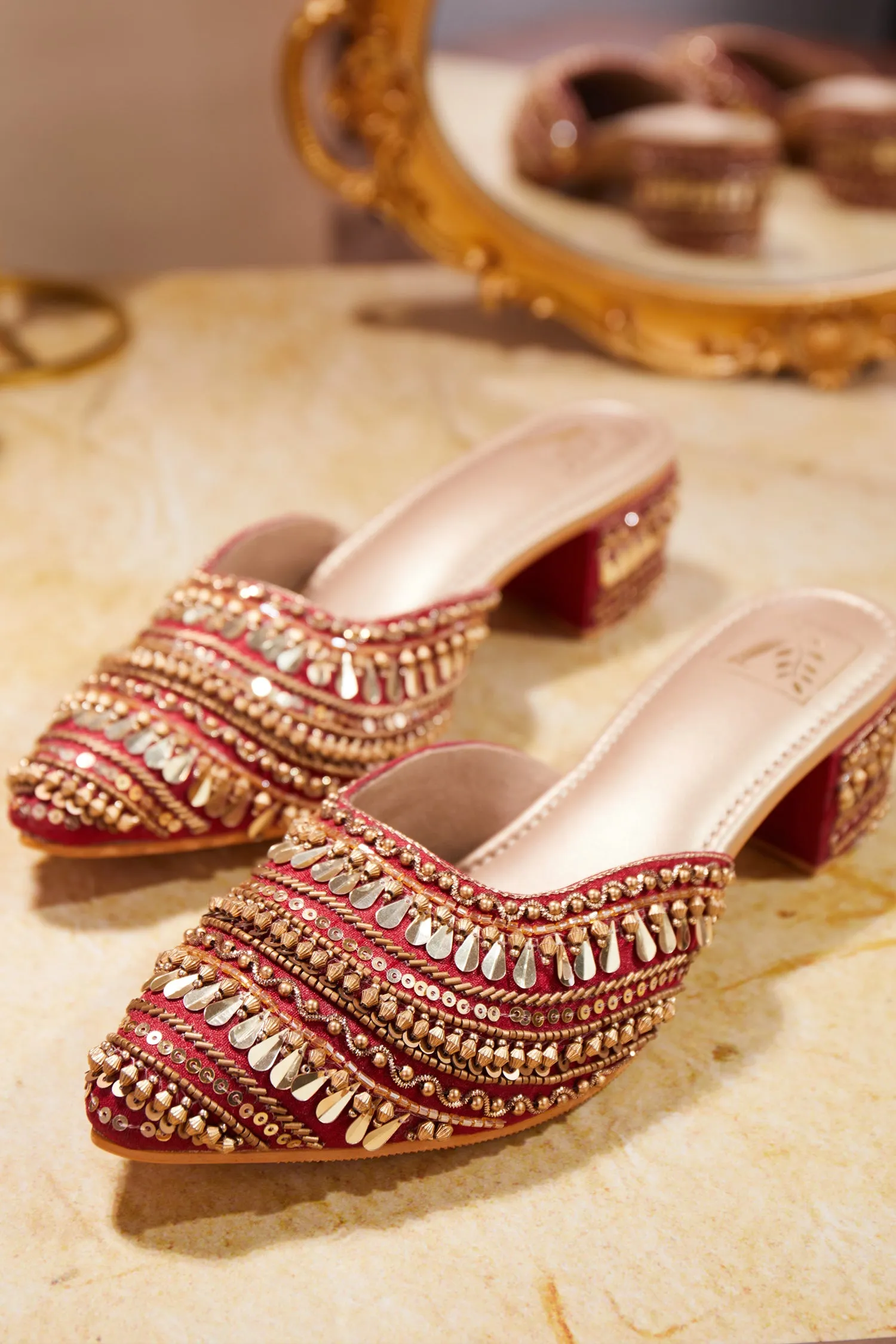 Pariza Red Mule Heel