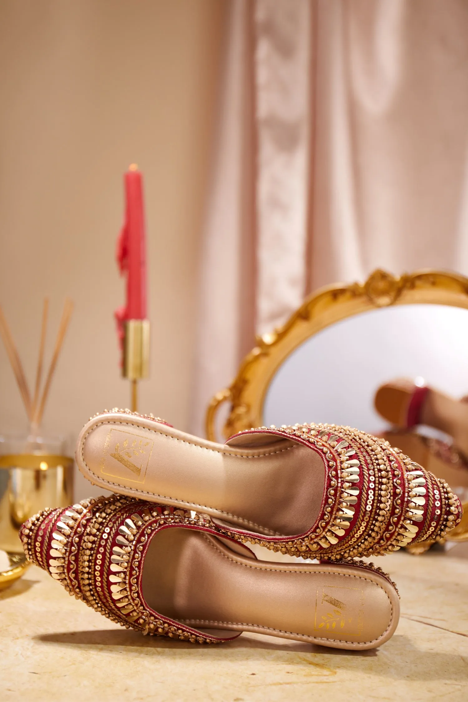Pariza Red Mule Heel