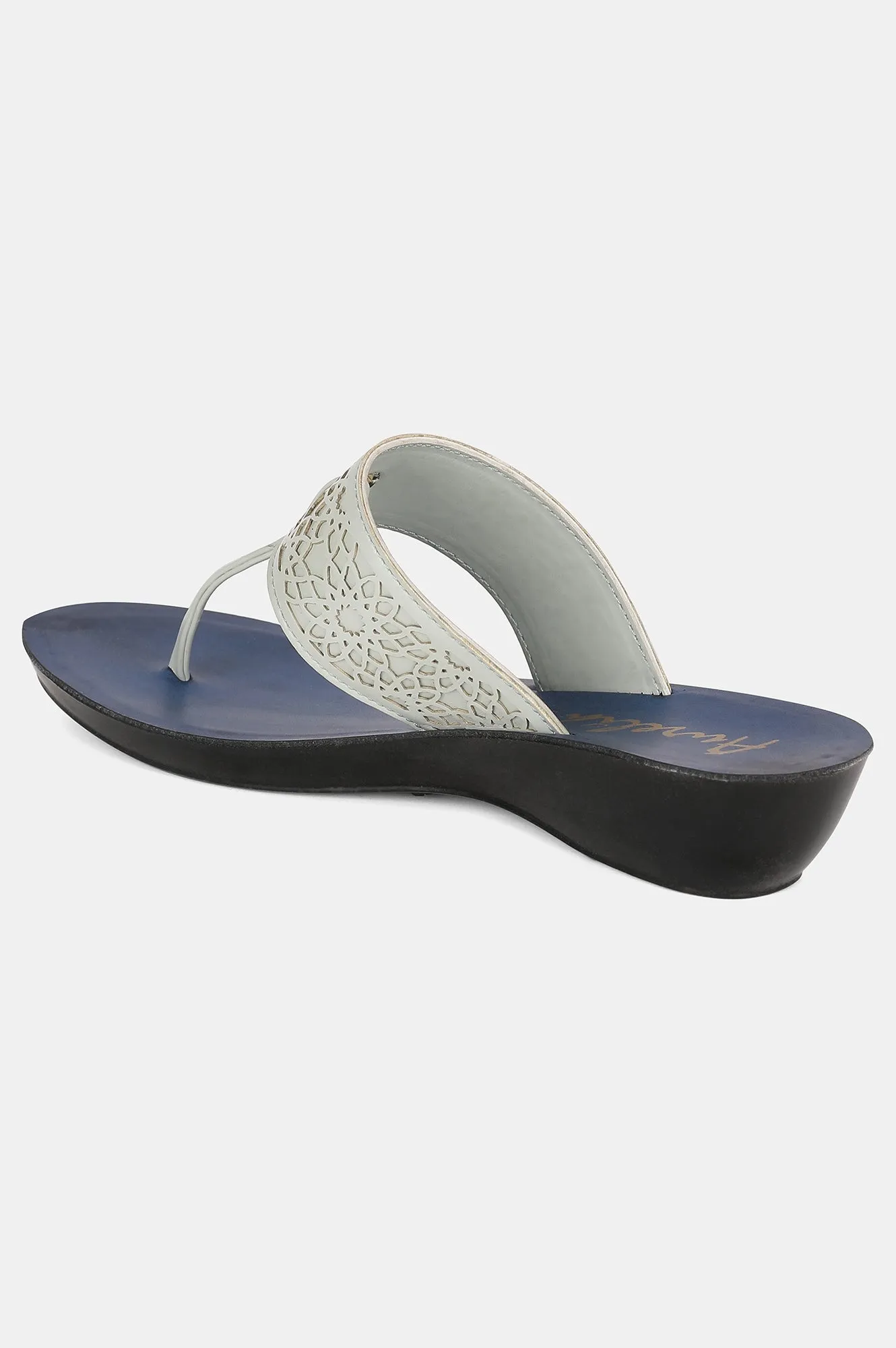 Pastel Green Almond Toe Laser Cut Wedge - ZCynthia