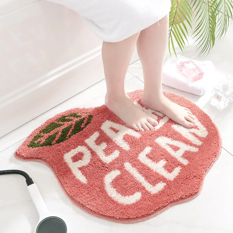 Peach and Lemon Shaped Micro-Fiber Non-Slip Bathroom Mat