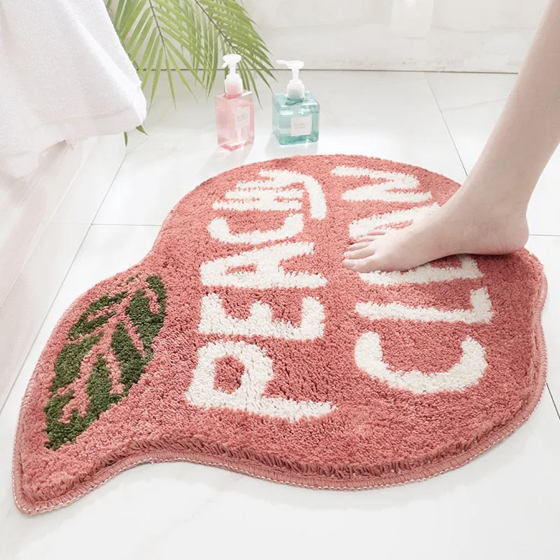 Peach and Lemon Shaped Micro-Fiber Non-Slip Bathroom Mat