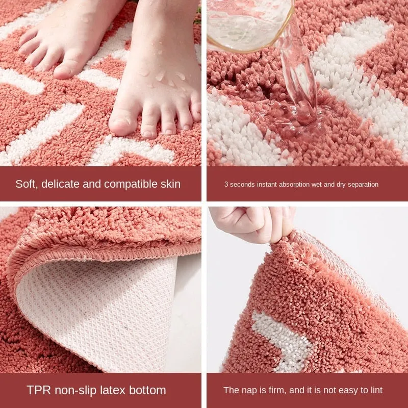 Peach and Lemon Shaped Micro-Fiber Non-Slip Bathroom Mat