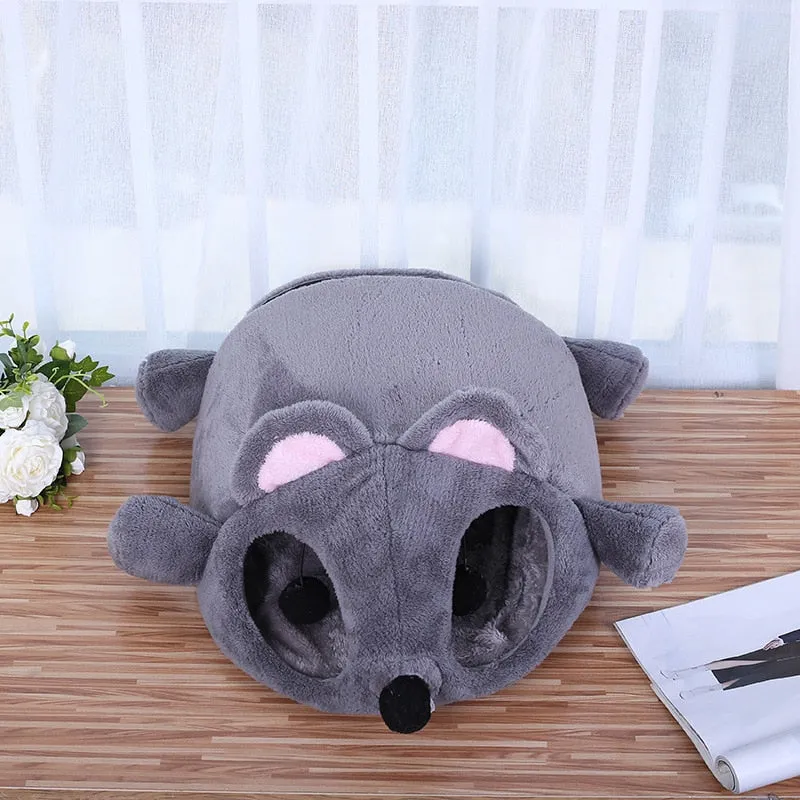 PLUSH BEAR CAT HOUSE