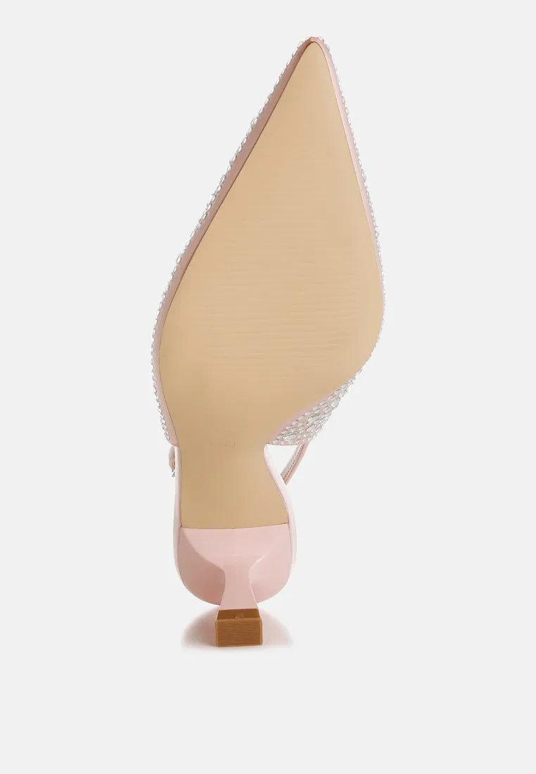 Pointed Toe Rhinestone Slingbacks By RUW