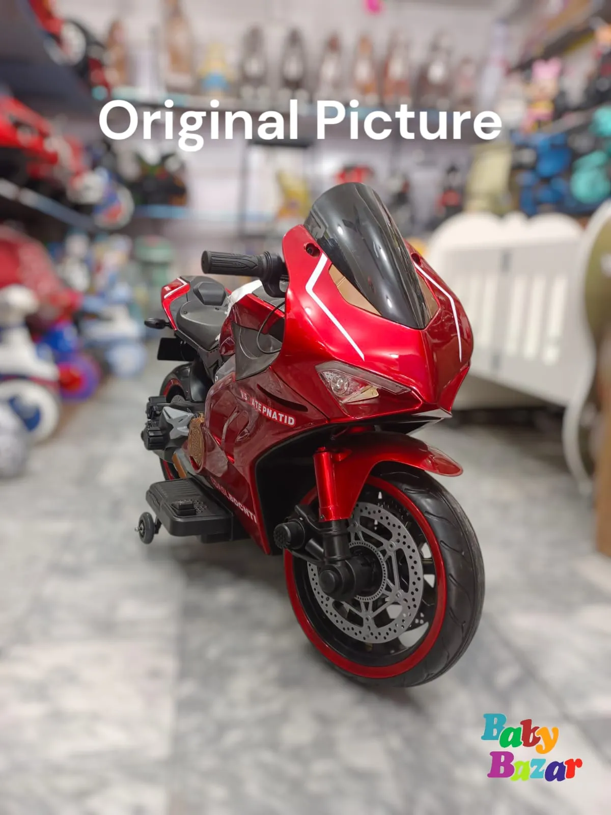 Premium Kids’ Electric Sports Bike – Red Ducati Style Ride-On with Training Wheels