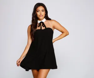 Preppy And Chic Charming Collared Mini Dress