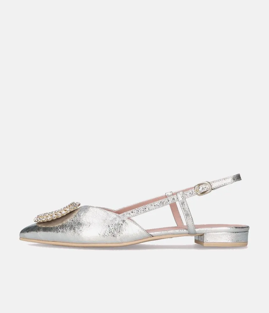 Pretty Ballerinas Fabulous Silver Slingbacks