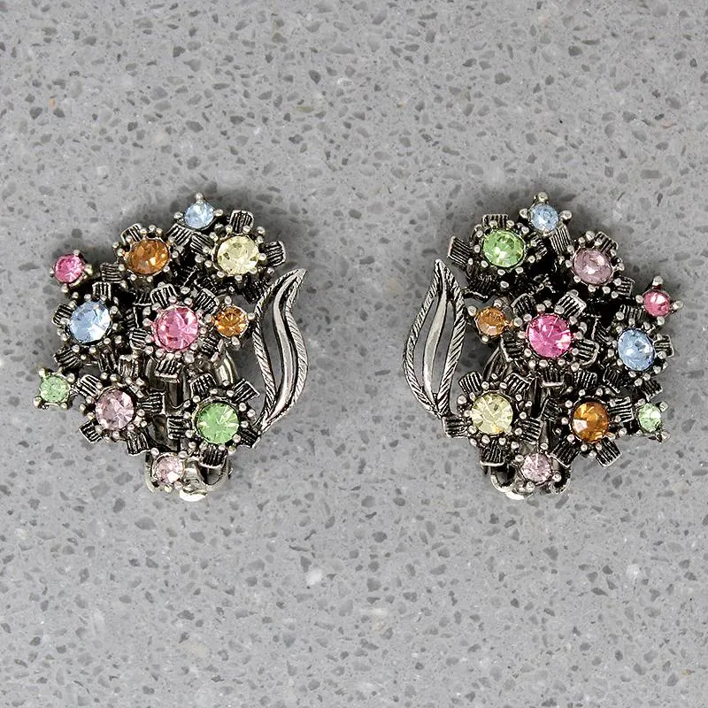 Pretty Pastel Bouquet Costume Earrings