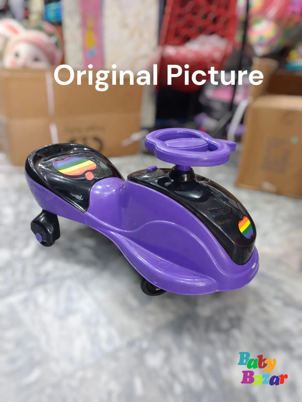 Purple Magic Swing Car for Kids – Smooth Ride & Fun Steering