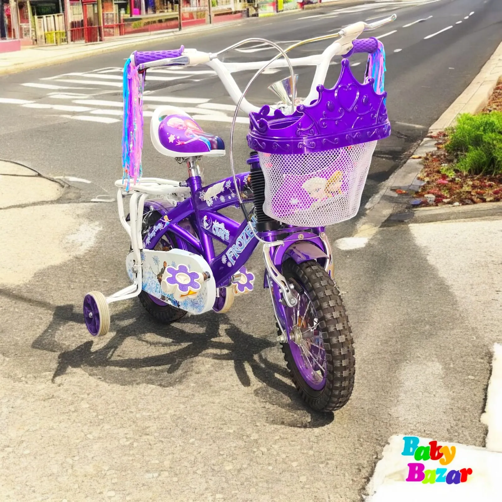 Purple Princess Kids Bicycle with Training Wheels – Stylish & Durable
