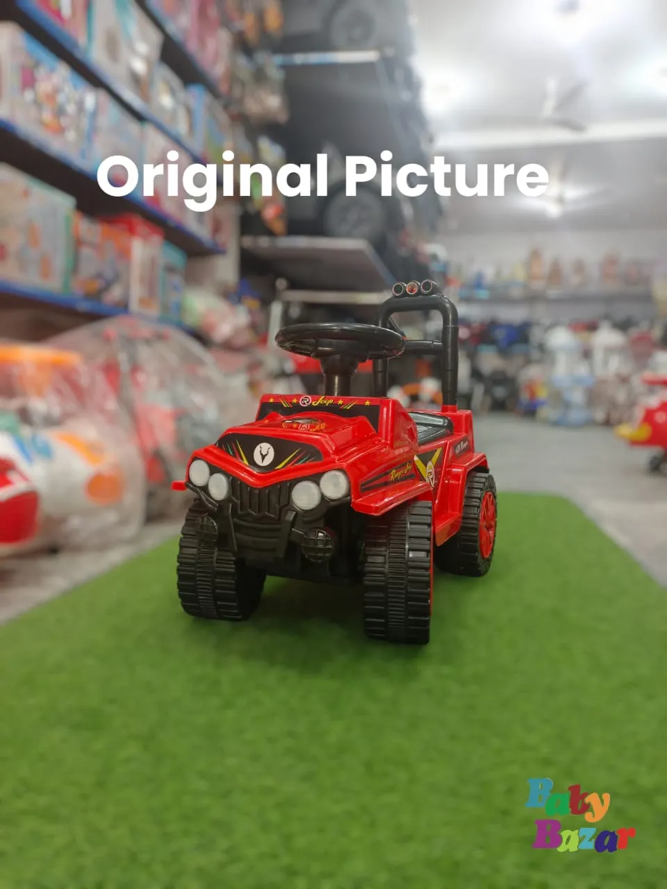 Red Ranger Jeep Baby’s Off Road Adventure Toy with Sturdy Design and Smooth Ride