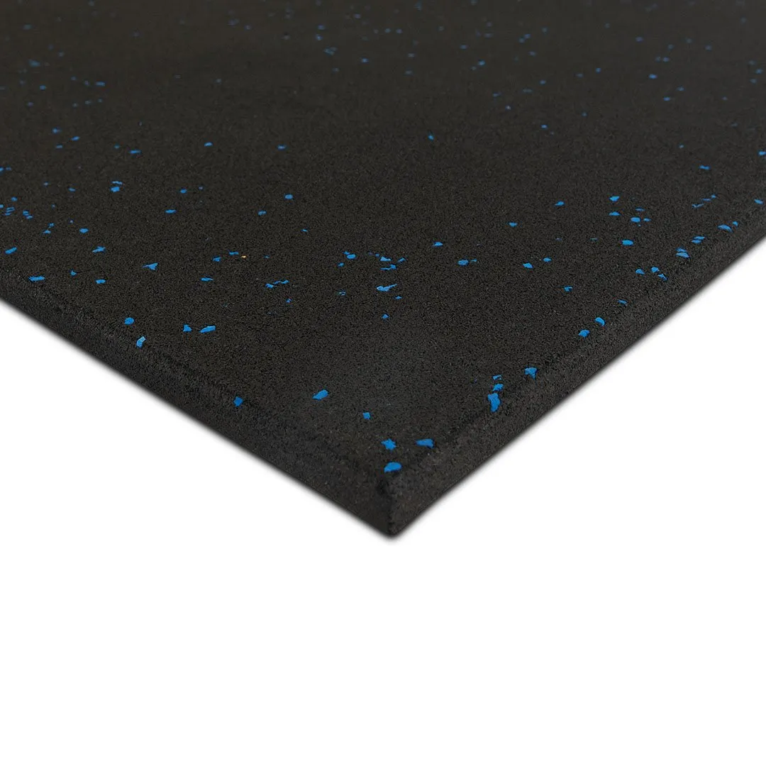 Reeplex Rubber Gym Flooring Tile Black with Blue Fleck