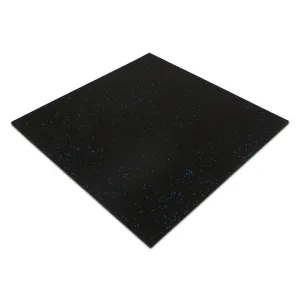 Reeplex Rubber Gym Flooring Tile Black with Blue Fleck