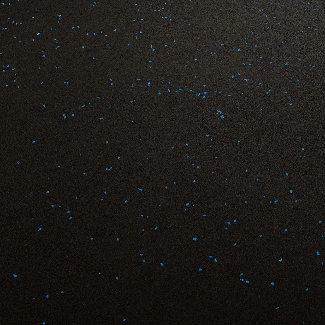 Reeplex Rubber Gym Flooring Tile Black with Blue Fleck
