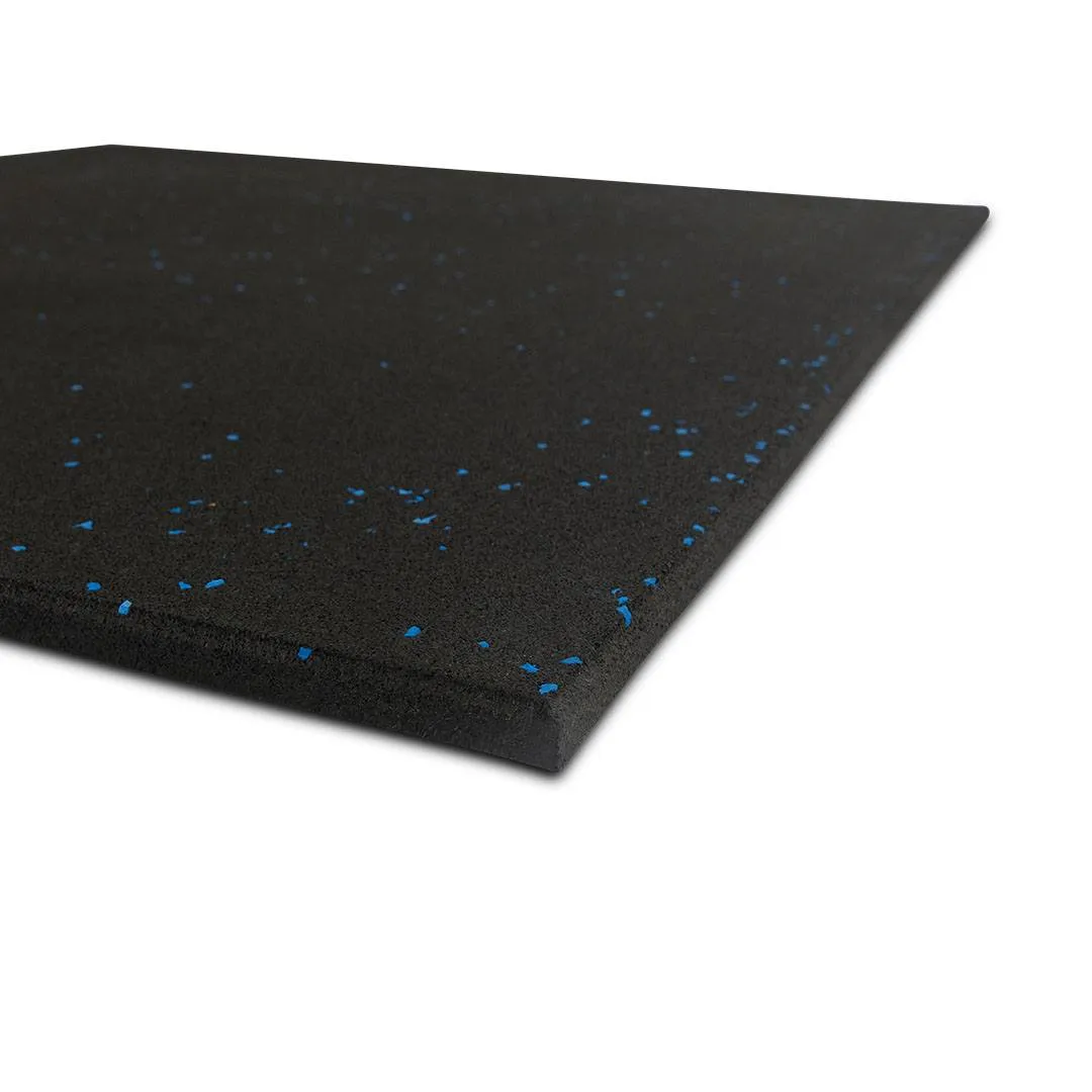 Reeplex Rubber Gym Flooring Tile Black with Blue Fleck