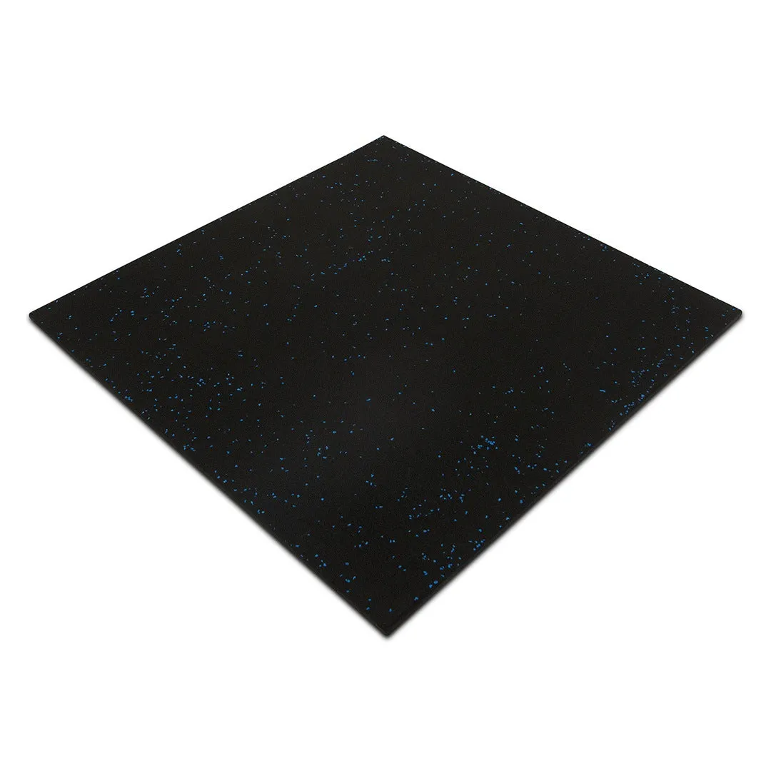 Reeplex Rubber Gym Flooring Tile Black with Blue Fleck