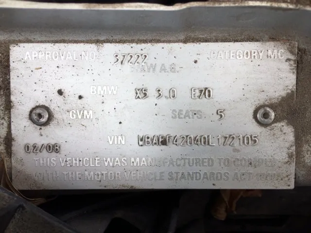 S2895 X5 E70 SAV 3.0d M57T2 AUTO 2008/01