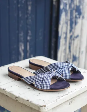 Sandales Antoinette - Tissu vichy marine