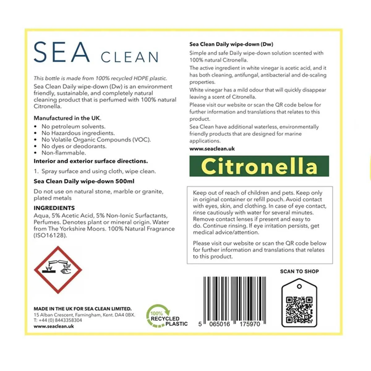 Sea Clean Daily Wipe-down Cleaner (DW) 500ml