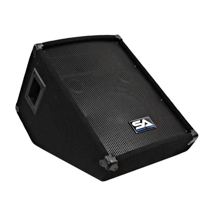 Seismic Audio SA-10M Pair Passive 10" Wedge Floor Stage Monitors Speakers - PRE OWNED