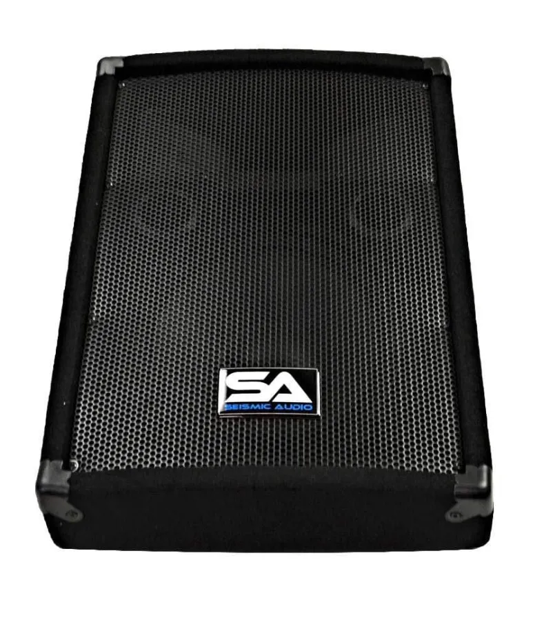 Seismic Audio SA-10M Pair Passive 10" Wedge Floor Stage Monitors Speakers - PRE OWNED