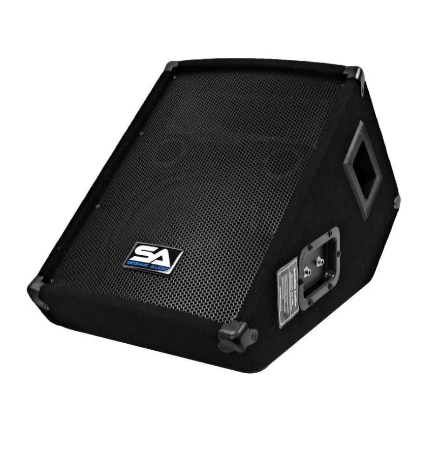 Seismic Audio SA-10M Pair Passive 10" Wedge Floor Stage Monitors Speakers - PRE OWNED