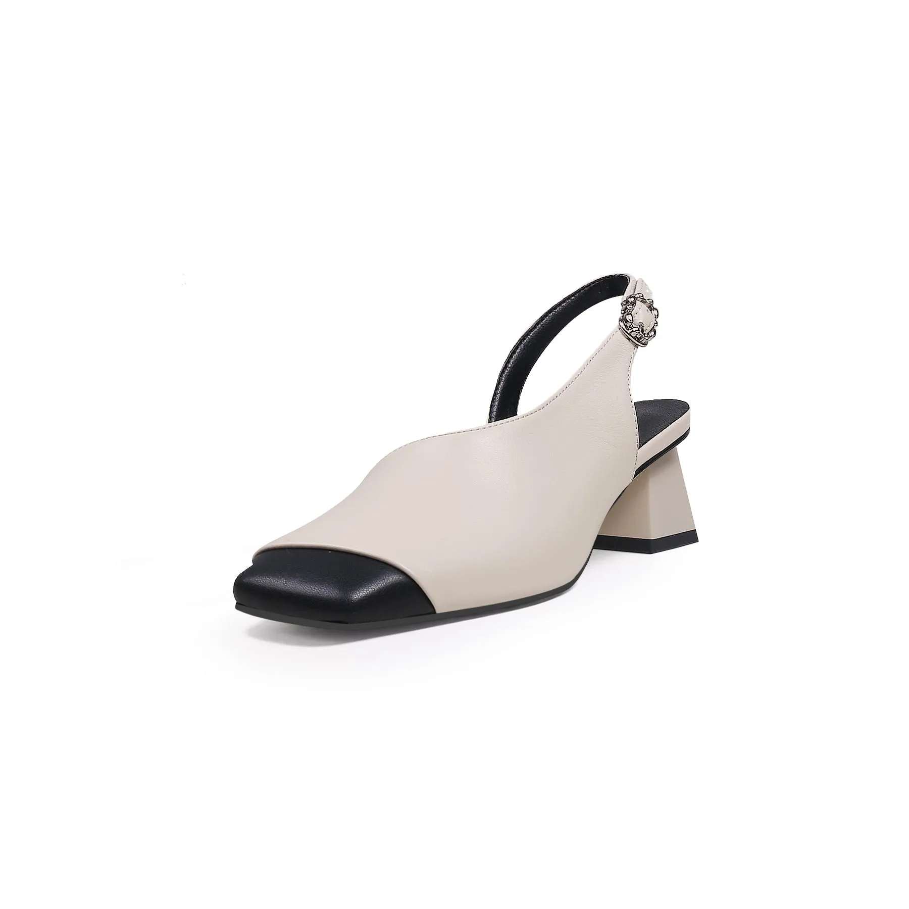 Silver Buckle Orchid Vickie Leather Sandal