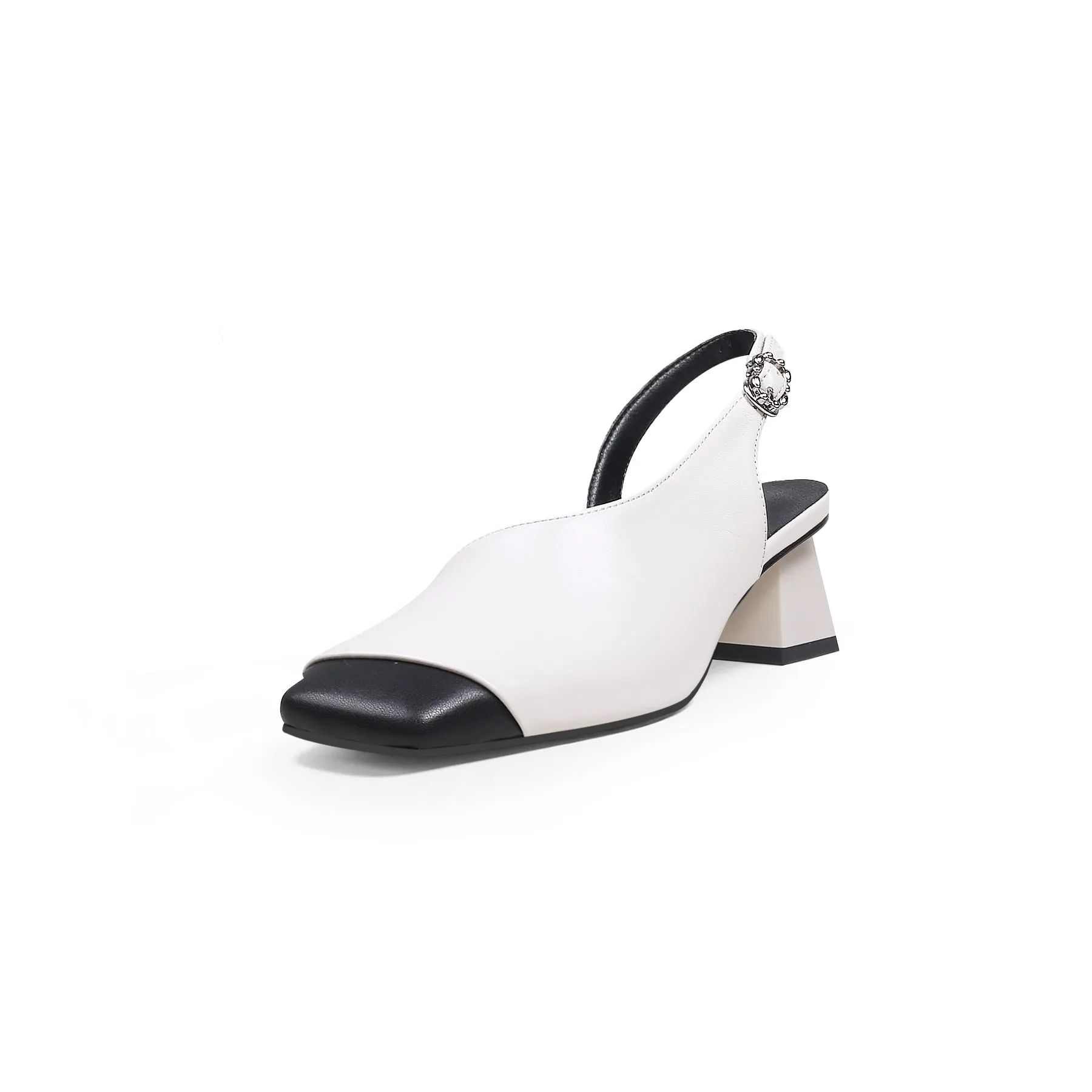 Silver Buckle Orchid Vickie Leather Sandal