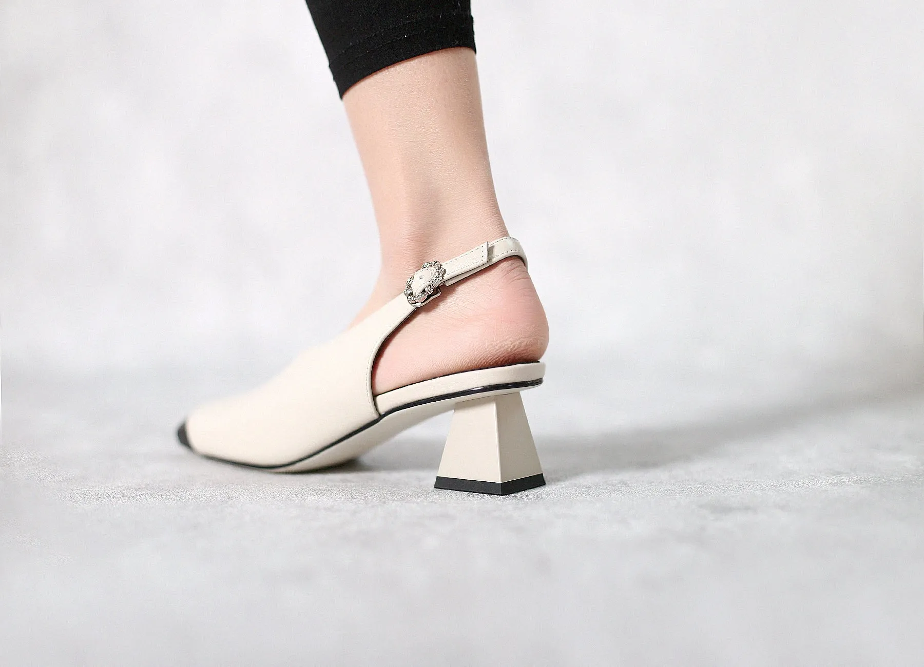Silver Buckle Orchid Vickie Leather Sandal