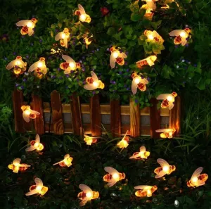 Solar Powered Honey Bee String Lights