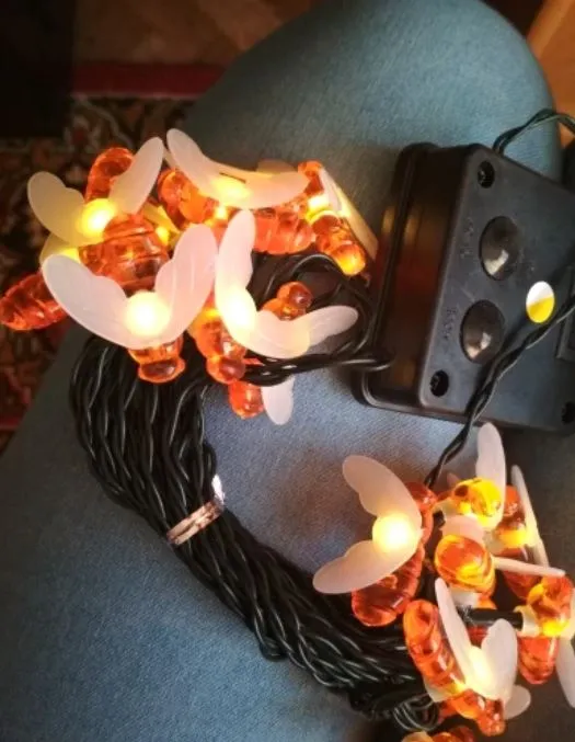 Solar Powered Honey Bee String Lights