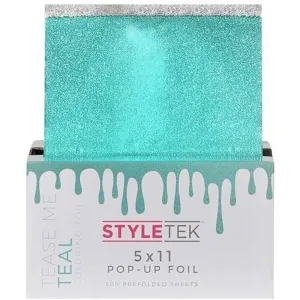 StyleTek Colored Pop-Up Foil- 5" x 11" - 500 Sheets - Heavy Emboss - Tease Me Teal
