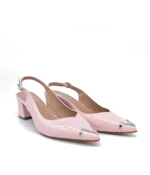 Stylish Pink Slingback Block Heels