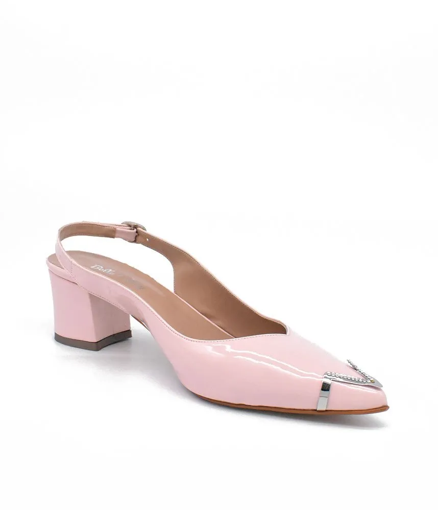 Stylish Pink Slingback Block Heels