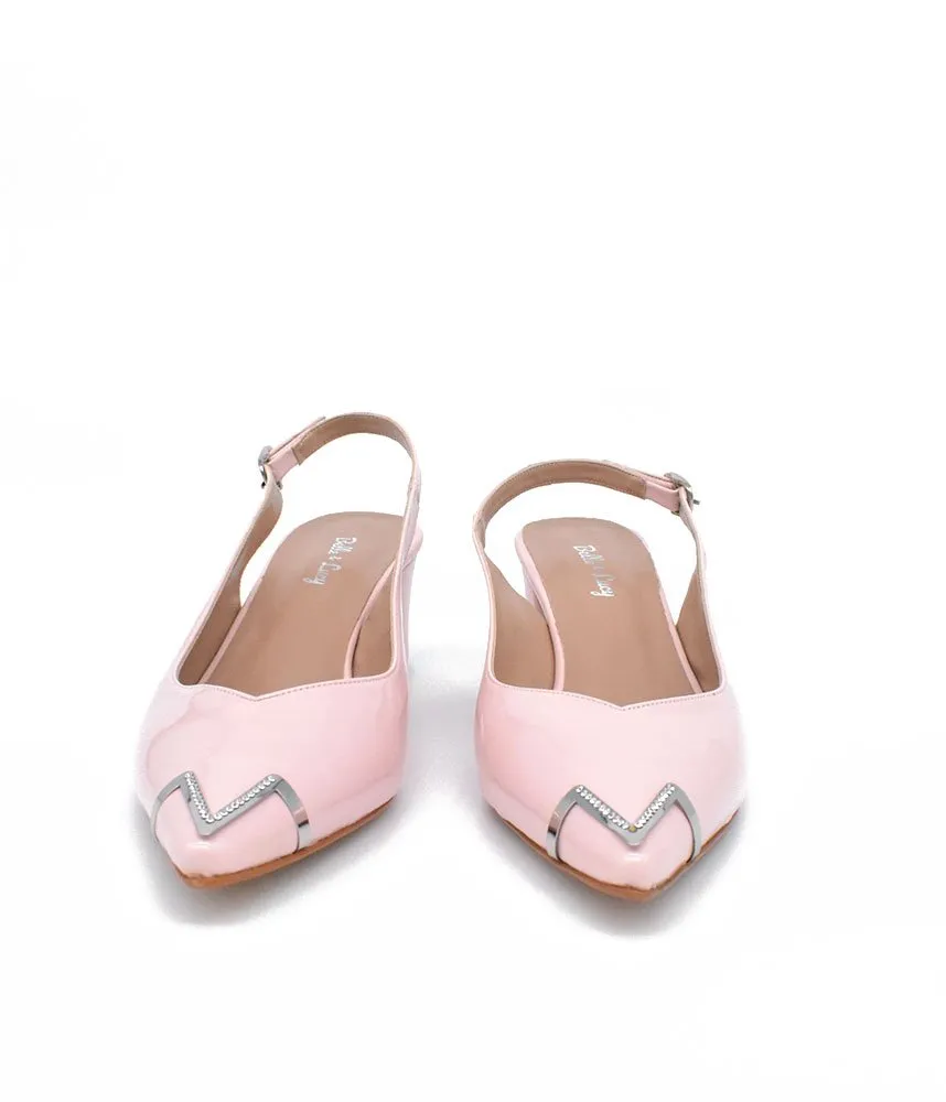 Stylish Pink Slingback Block Heels
