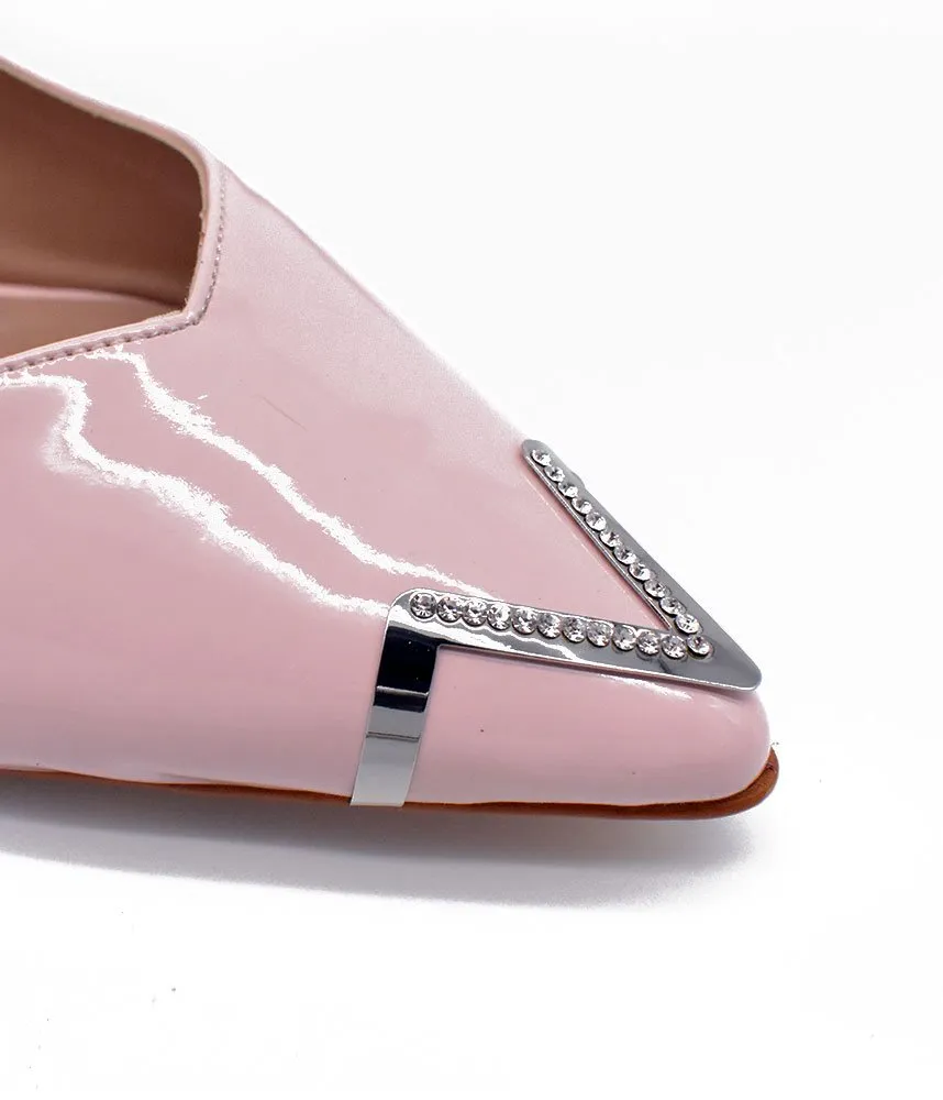 Stylish Pink Slingback Block Heels