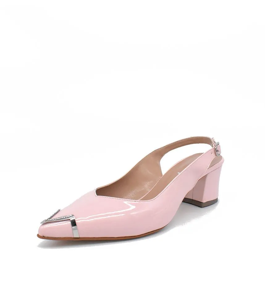 Stylish Pink Slingback Block Heels
