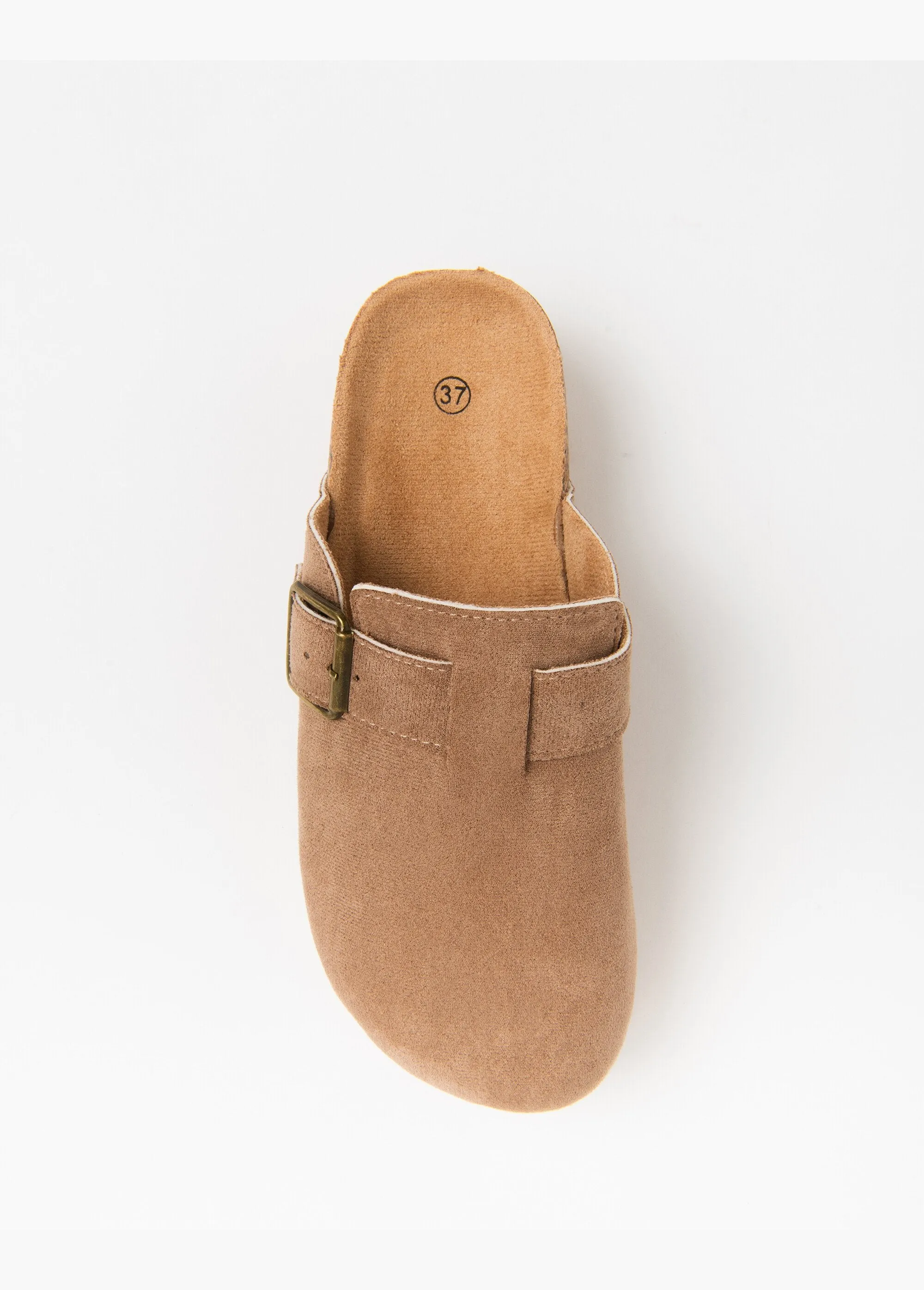 Suede clog mules with platform sole