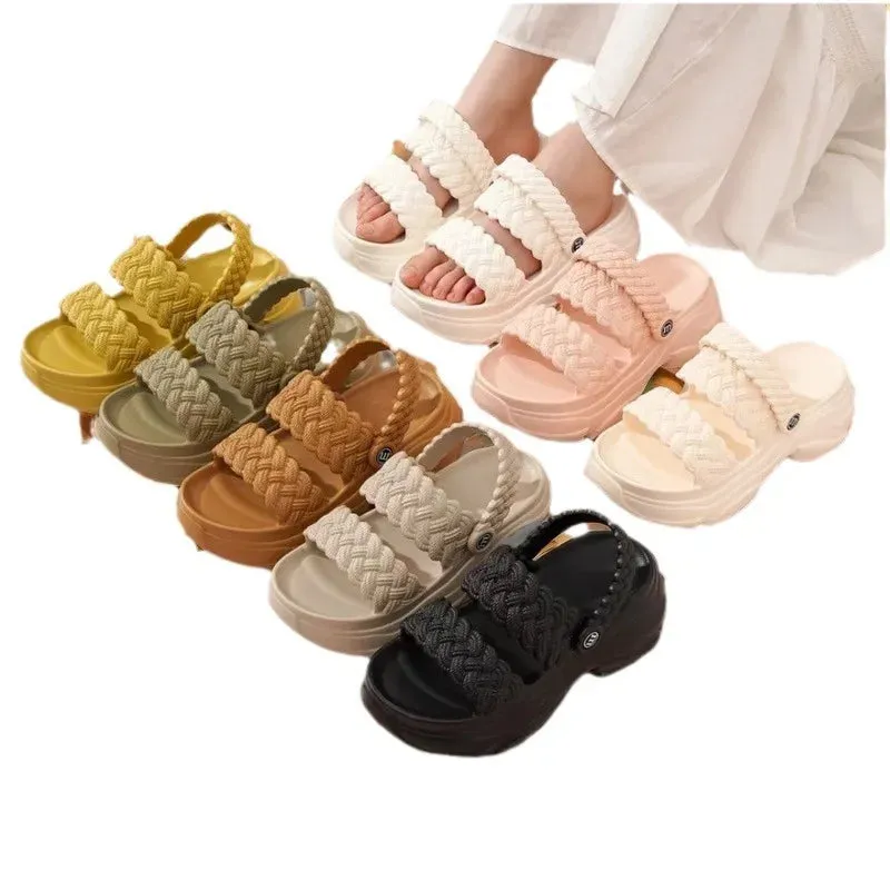 Summer Fashion Thick Bottom Comfortable Anti-Skid Lightweight Casual Women Slipper Beach Shoes 2024